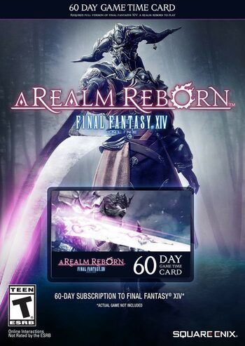 Final Fantasy XIV: A Realm Reborn 60 Day Game Time Card Key EUROPE
