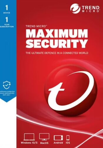 Trend Micro Maximum Security 10 Devices 1 Year Key GLOBAL