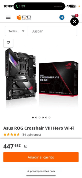 Asus ROG Crosshair VIII Hero (WI-FI) AMD X570 ATX DDR4 AM4 3 x PCI-E x16 Slots Motherboard