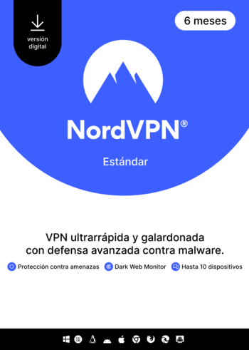 NordVPN Standard - 6 Month - 10 Devices (PC/MAC/Mobile) VPN & Cybersecurity Software Subscription Key SPAIN