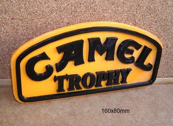 Camel Trophy letrero cartel impreso en 3D