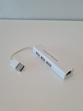 USB Į 3x USB ir Ethernet adapteris