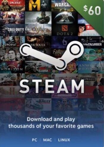 Carte cadeau portefeuille Steam Clé à 60 USD Steam UNITED STATES