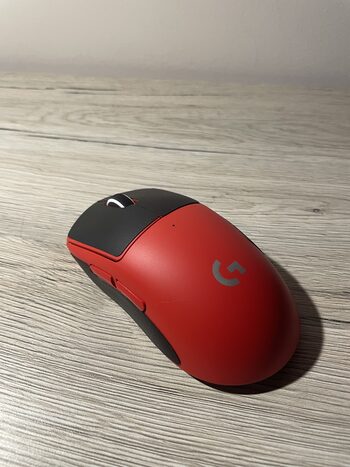 BEVIELĖ ŽAIDIMŲ PELĖ LOGITECH PRO X SUPERLIGHT RED (RAUDONA) (WIRELESS 2.4G)