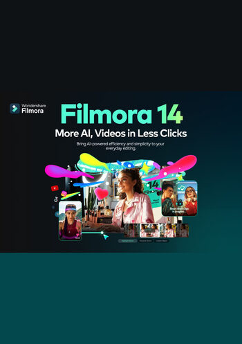 Wondershare Filmora 14 Video Editor (1 PC, Lifetime) Key GLOBAL