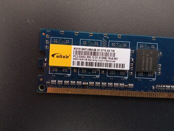 Memoria Ram Elixir pc2-5300u-555-12 512 MB 1xr8 667