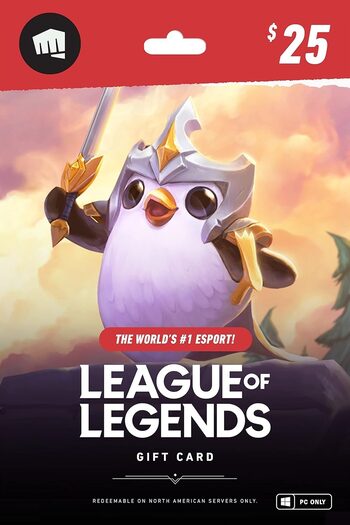 League of Legends Gift Card 25 USD - NA Server Only